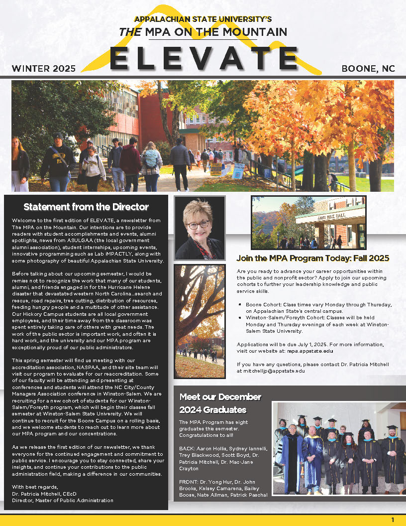 ELEVATE Newsletter: Front Page