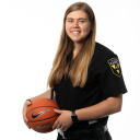 Bayley Plummer ’19, a recent graduate of Appalachian’s B.S. in criminal justice program who is continuing her Appalachian education by pursuing an MPA. She will continue to work part-time security shifts as an Appalachian police cadet while she earns her graduate degree and plays one more season as a center/forward for the Mountaineers women’s basketball team. Photo by Chase Reynolds