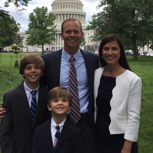 Long, center, and his wife, Amanda “Mandi” Long with their sons, Jonah, far left, and Isaac in front of the United States Capitol building. Photo courtesy of Long