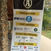 banner listing the golf tournament sponsors